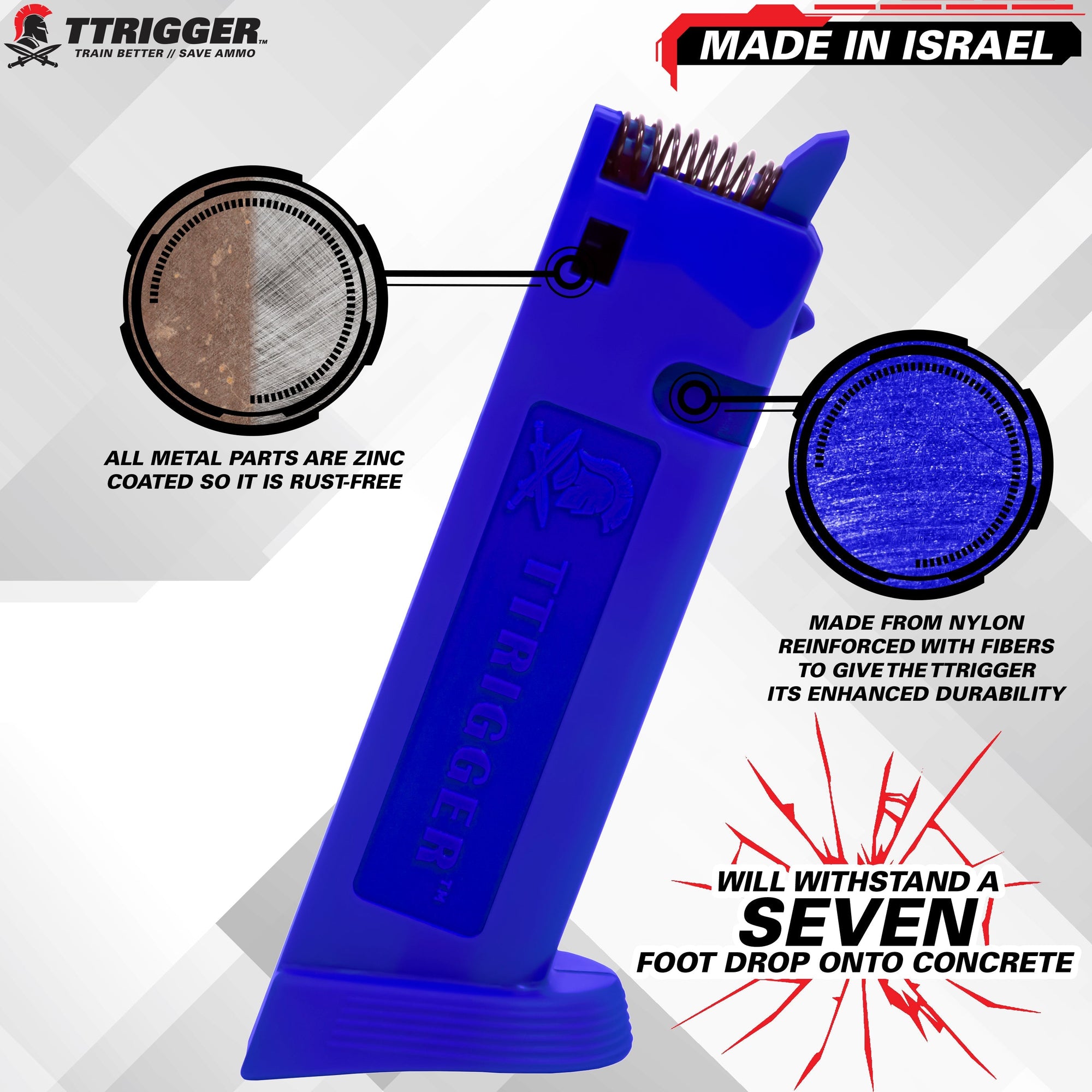 TTRIGGER Dry Fire Training Magazine for Glock Lightweight Color Blue